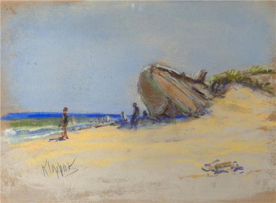 Untitled (Beach Scene with Ship Ruins) - Frank Klepper