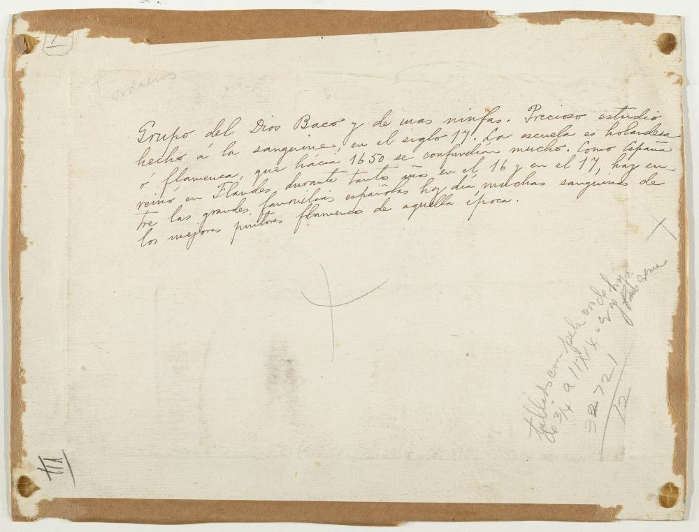 Artwork by Correggio, Bacchus Surrounded by Nymphs, Made of red chalk on paper