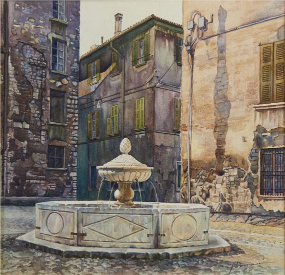 Piazza Tebaldo by Fausto Borrani