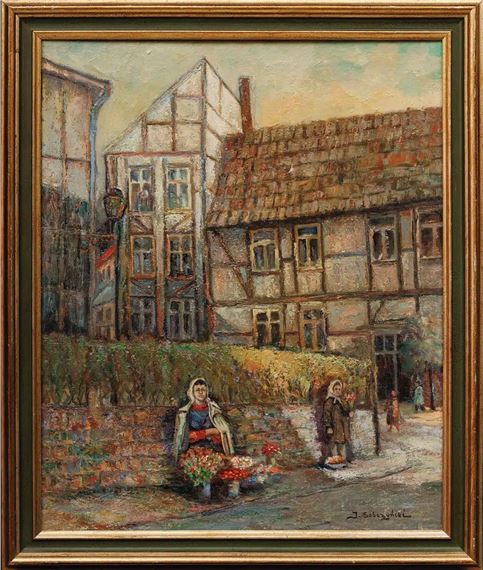 ULICZNA KWIACIARKA by Jan Sobczyński