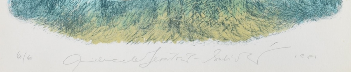 Artwork by Roubíčková Michaela Lesařová, Zákoutí zahrady, Made of color lithograph, cardboard