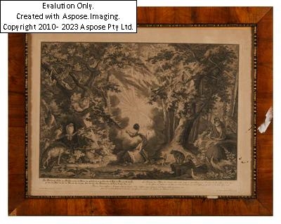 Artwork by Johann Elias Ridinger, (Ulm 1698-1767 Augsburg) Zwei Kupferstiche aus der Folge "Das Paradies oder Die Schöpfung und der Sündenfall des ersten Menschenpaares", Made of copperplate engraving