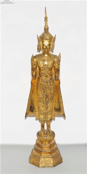 Stehender Buddha by Thai School, 19th Century, Anfang 20.Jh