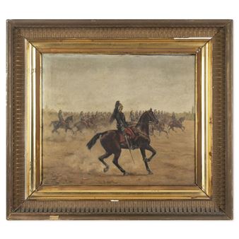 LE PASSAGE EN REVUE, OFFICIERS DU DRAGONS - Pierre Petit-Gérard