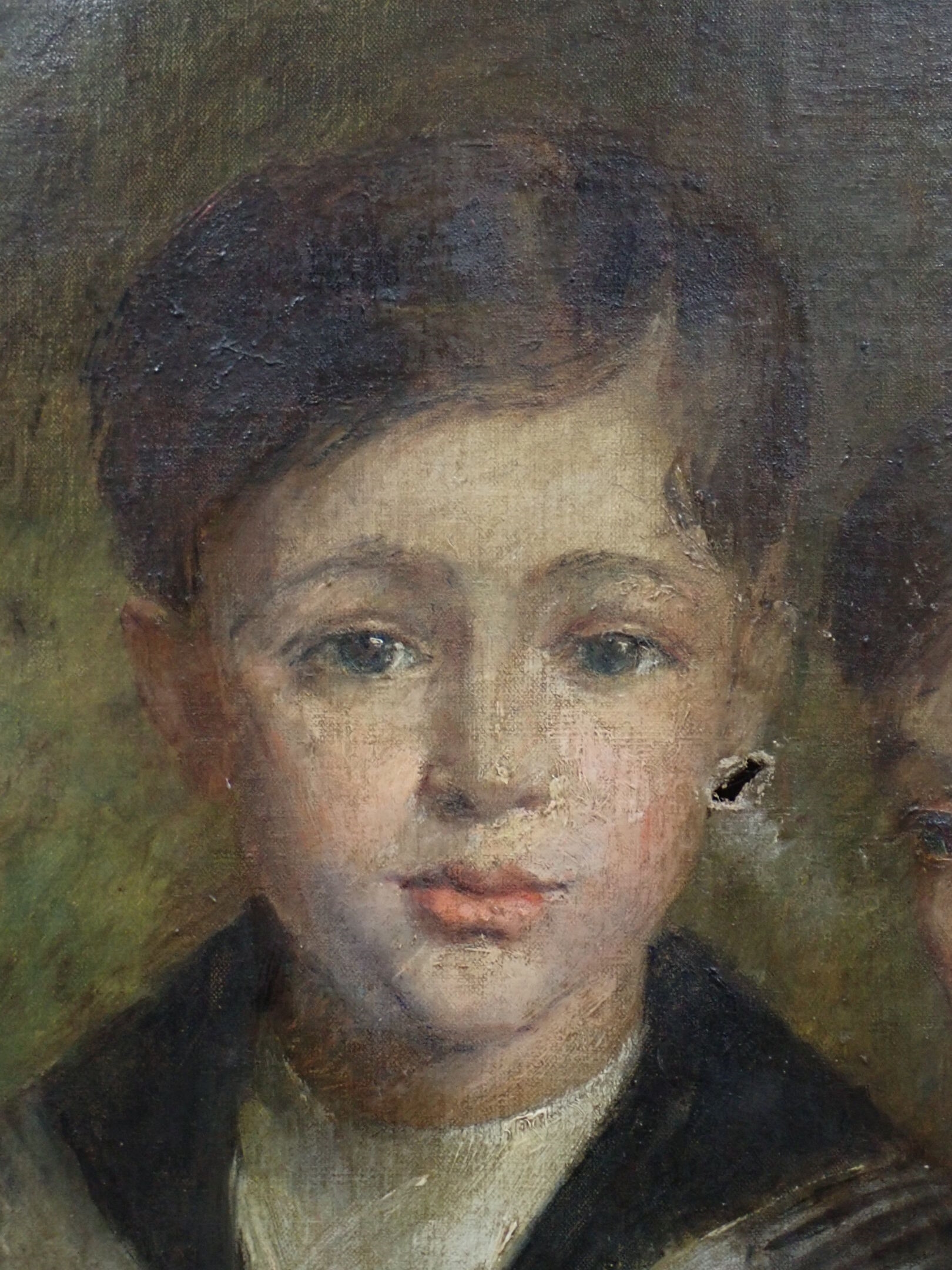 Artwork by J. Simon, SIMON J (XIXème ?) : Les deux frères en col de marin, Made of oil on canvas