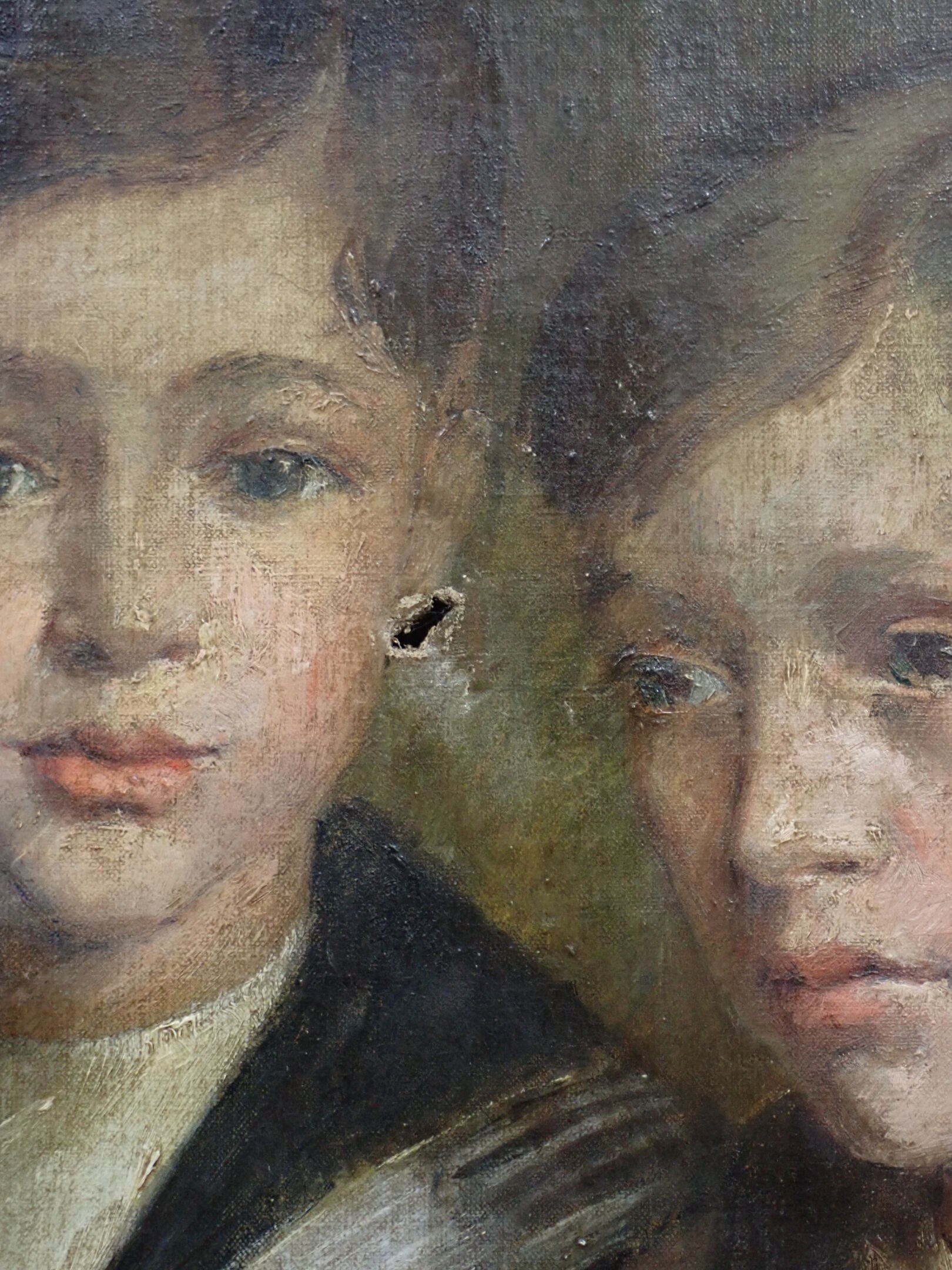 Artwork by J. Simon, SIMON J (XIXème ?) : Les deux frères en col de marin, Made of oil on canvas