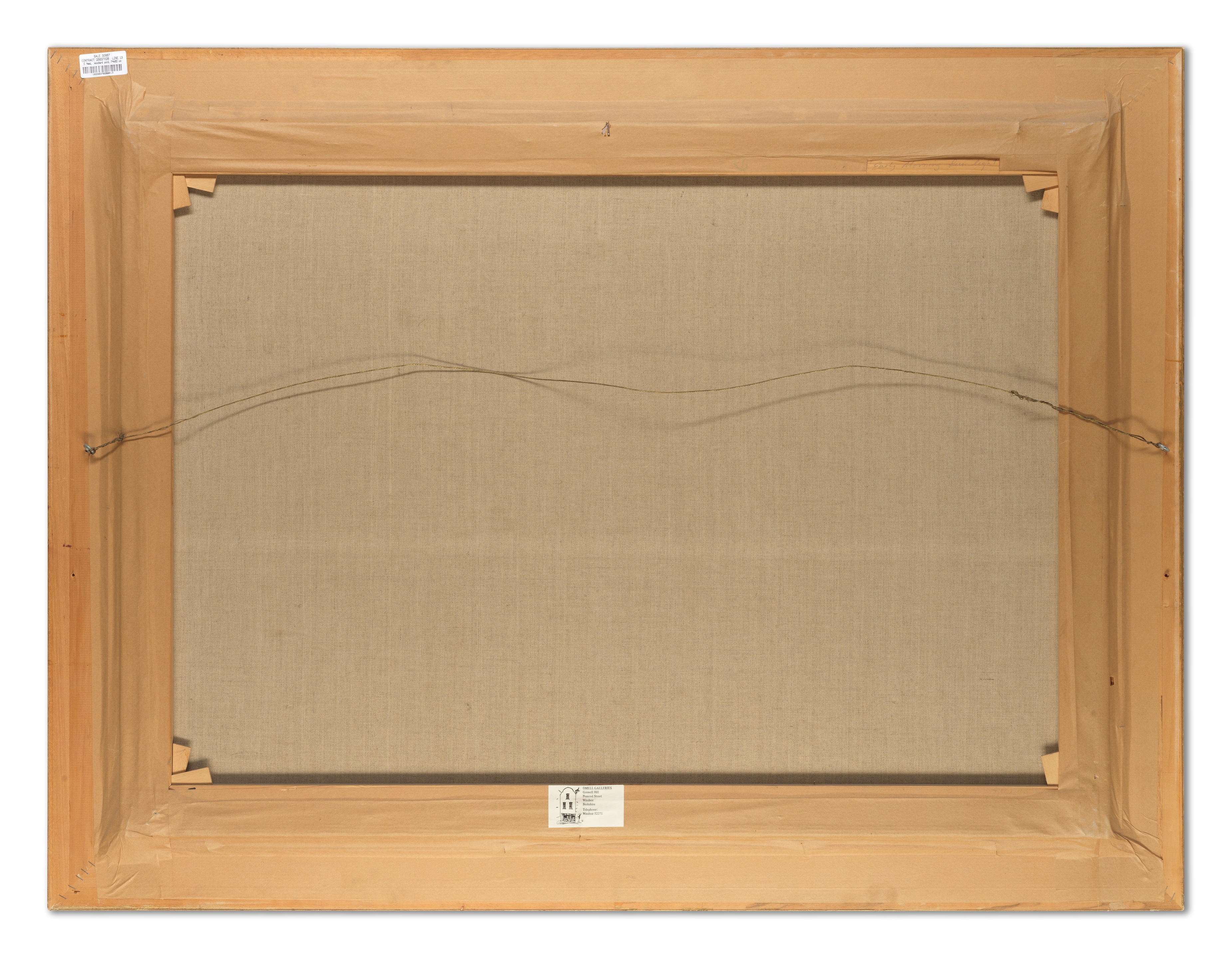 Artwork by Charles Neal, Moored boats on a lake, Made of oil on canvas