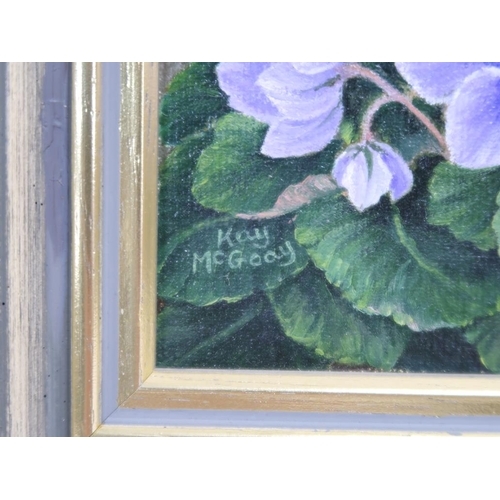 Artwork by Kay Mcgoay, KAY MCGOAY - AFRICAN VIOLET, Made of oil on board