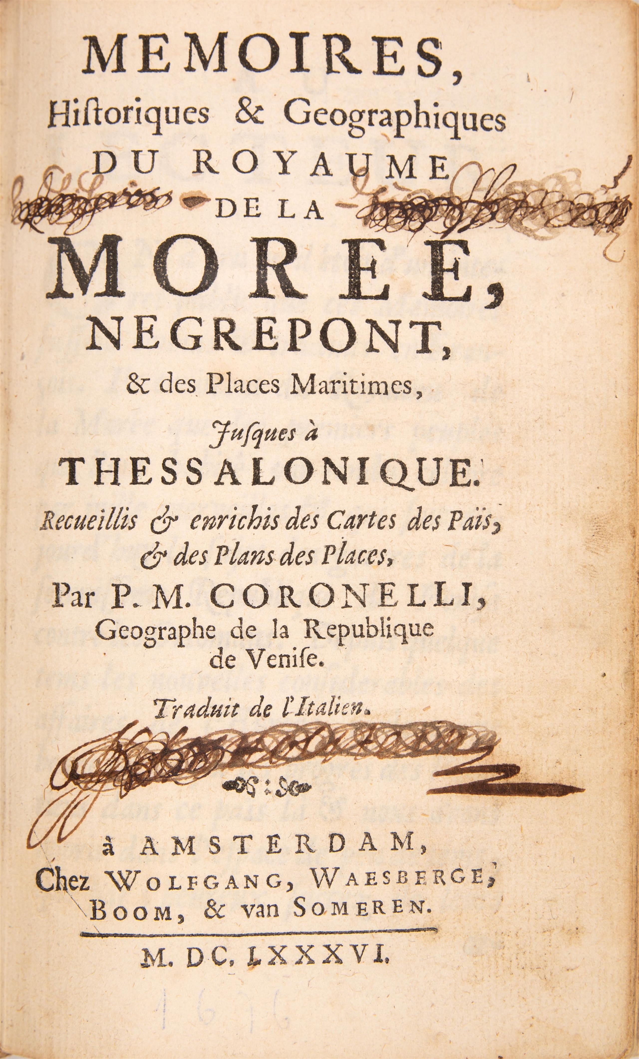 Artwork by Vincenzo Maria Coronelli, Mémoires