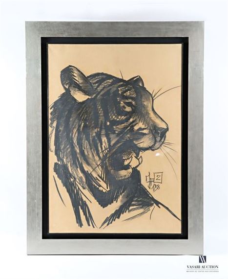 Tiger by Jean Poulain, dated 1938