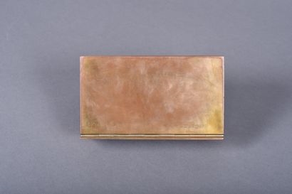 Artwork by Jean Goulden, Jean GOULDEN (1878-1946). Card game box in brass and champlevé enamel with geometric decoration, Made of preparatory drawing