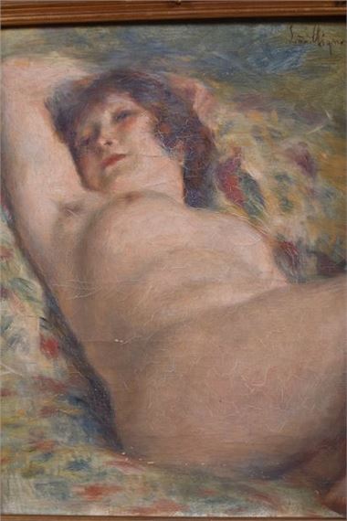 Lucien MIGNON (1865-1944). Reclining Nude by Lucien Réne Mignon