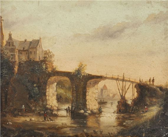 BLICK AUF DIE STADTBRÜCKE by W van Kampen, 19th century