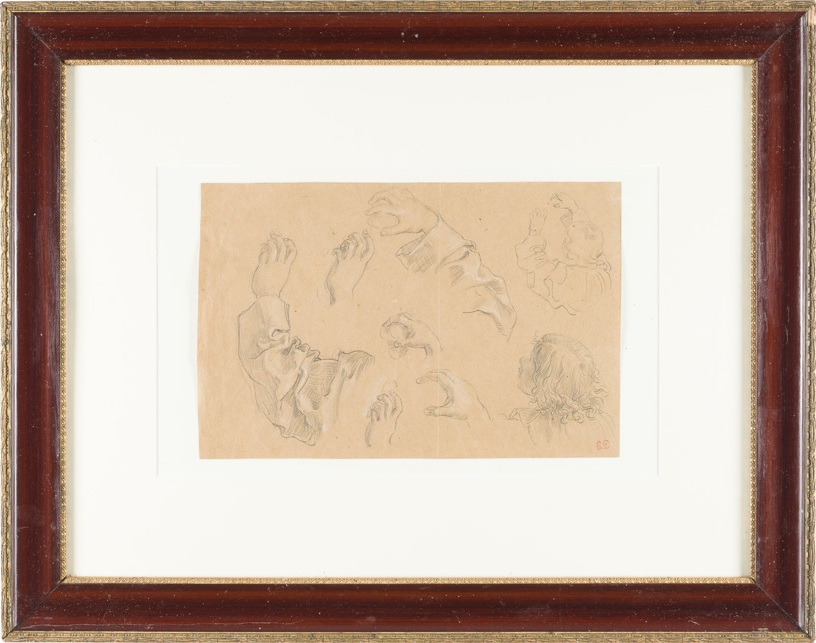 Artwork by Eugène Delacroix, STUDIENBLATT, Made of Pencil on paper