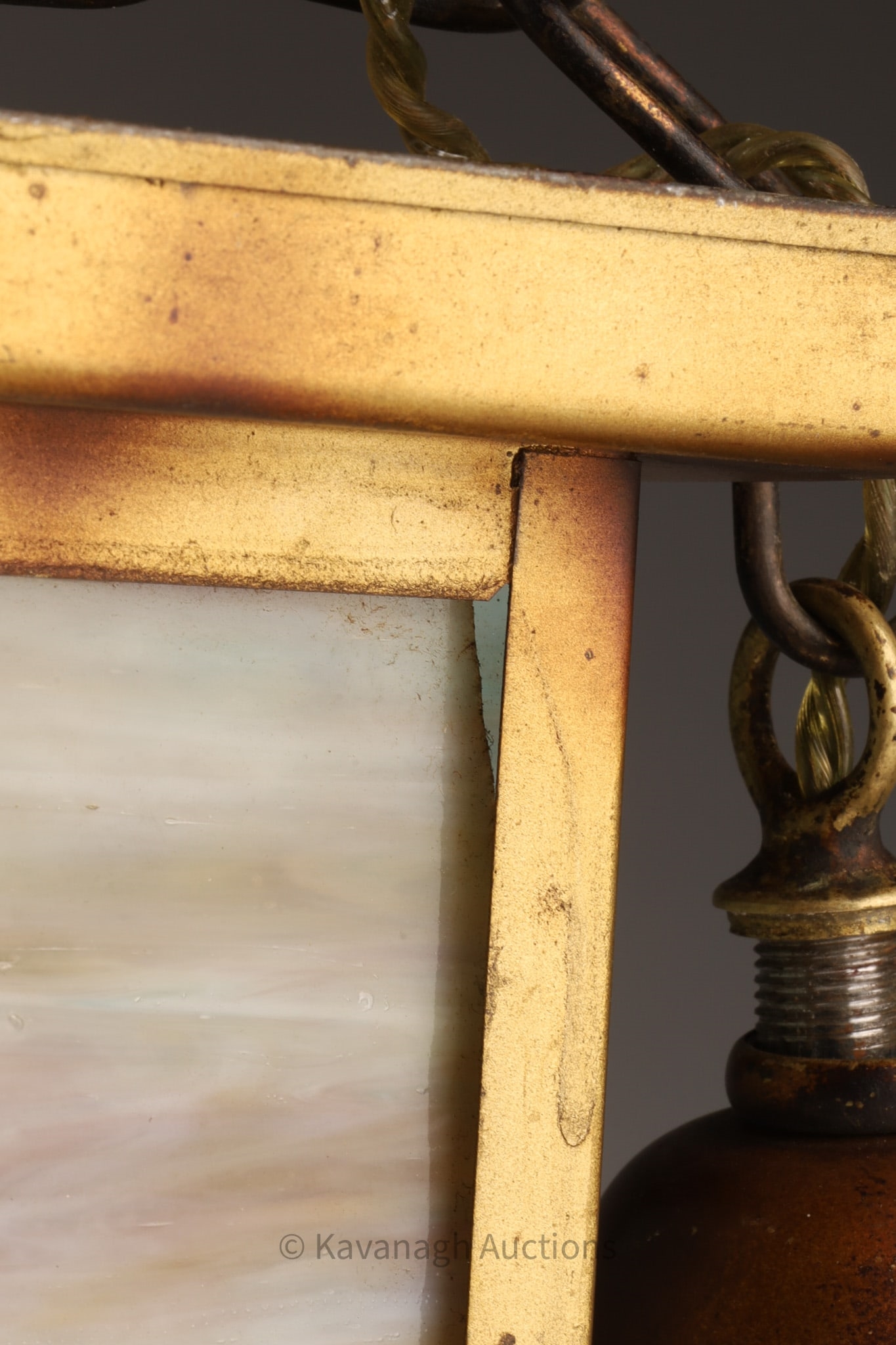 Prior | Antique Arts and Crafts Slag Glass Pendant Light | MutualArt