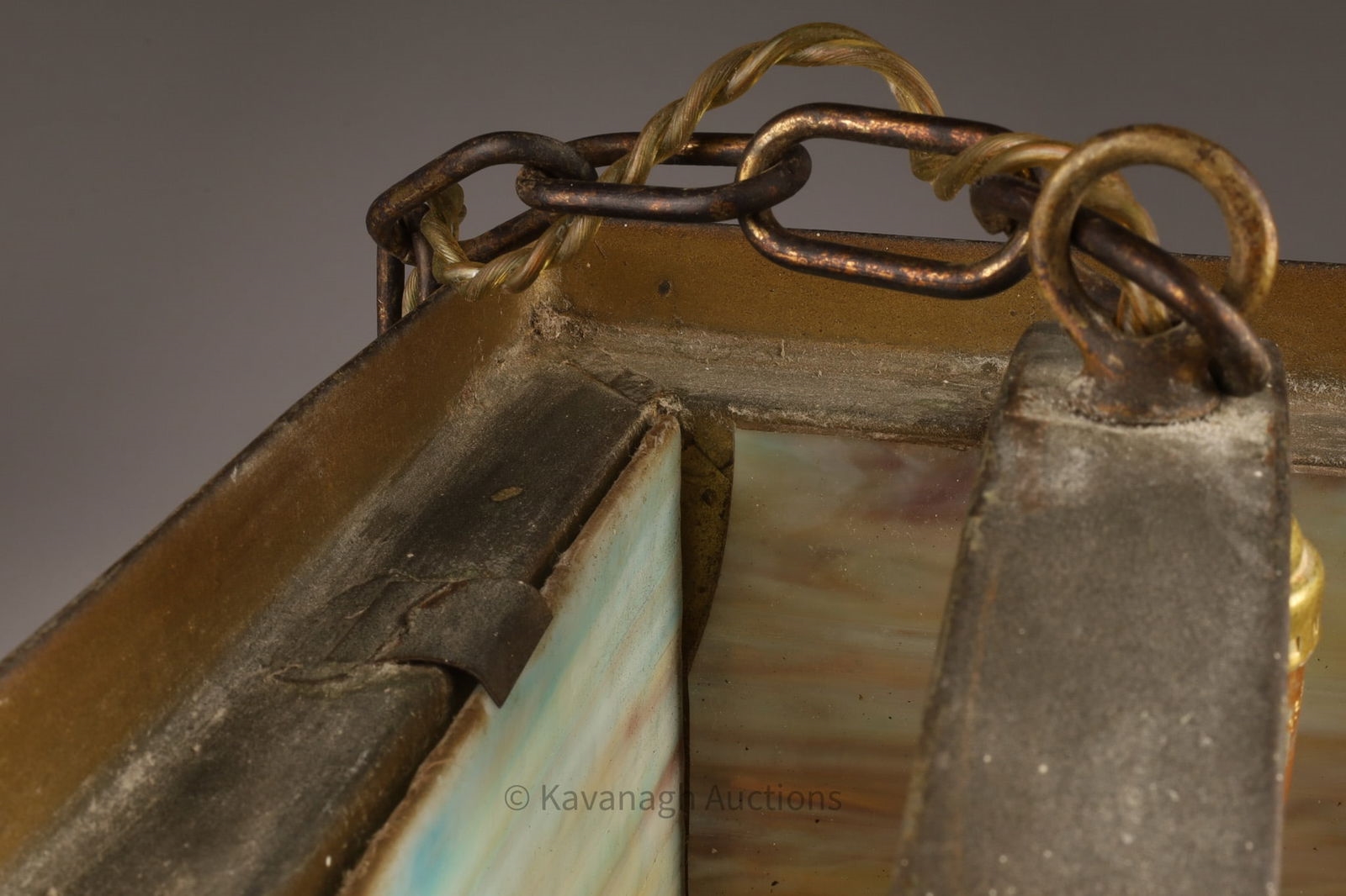 Prior | Antique Arts and Crafts Slag Glass Pendant Light | MutualArt