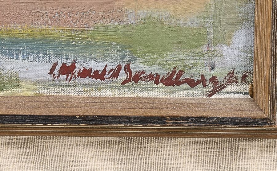 Artwork by Harald Sandberg, Sweden. Signed. Oil on canvas, Made of Oil on canvas