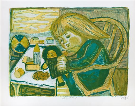 Spielendes Kind 1955 by Otto Dix, 1955