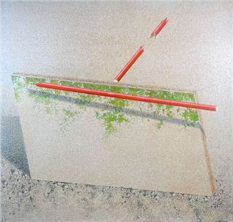 Didier STEPHANT (1941) Untitled Oil on panel Signed lower right 81 x 90 cm Also by the same artist: N°5, 1986 Oil on wood panel, cut-out and openwork Signed, titled and dated on back 185 x 52 cm - Stephant Didier