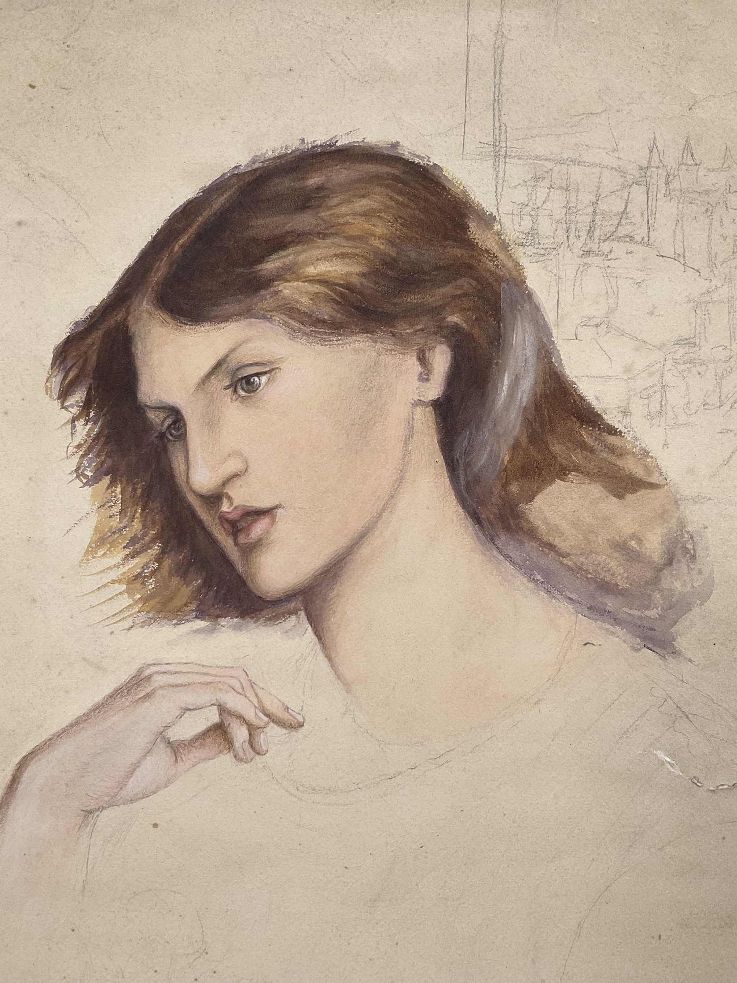 Young | Pre-Raphaelite style painting of a young woman, pencil ...
