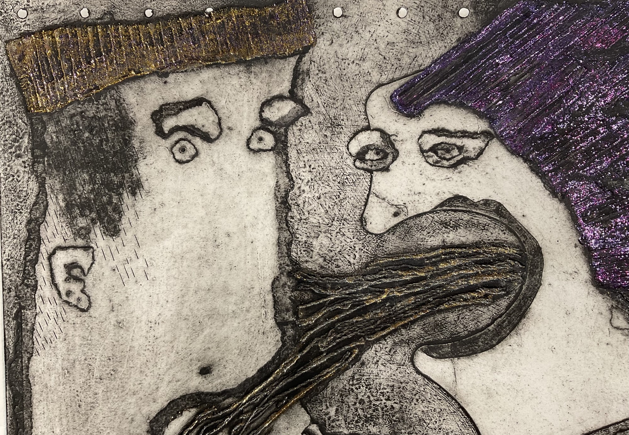 acerbic | Deanie Welling - Unique proof, etching, 'They say she has ...