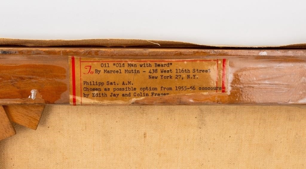 Artwork by Marcel Mutin, Marcel Mutin "Old Man with Beard" Oil on Canvas, Made of oil on canvas