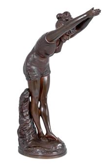 1832-1905) "La Taffolina" Patinated Bronze Sculpture - Odoardo Tabacchi