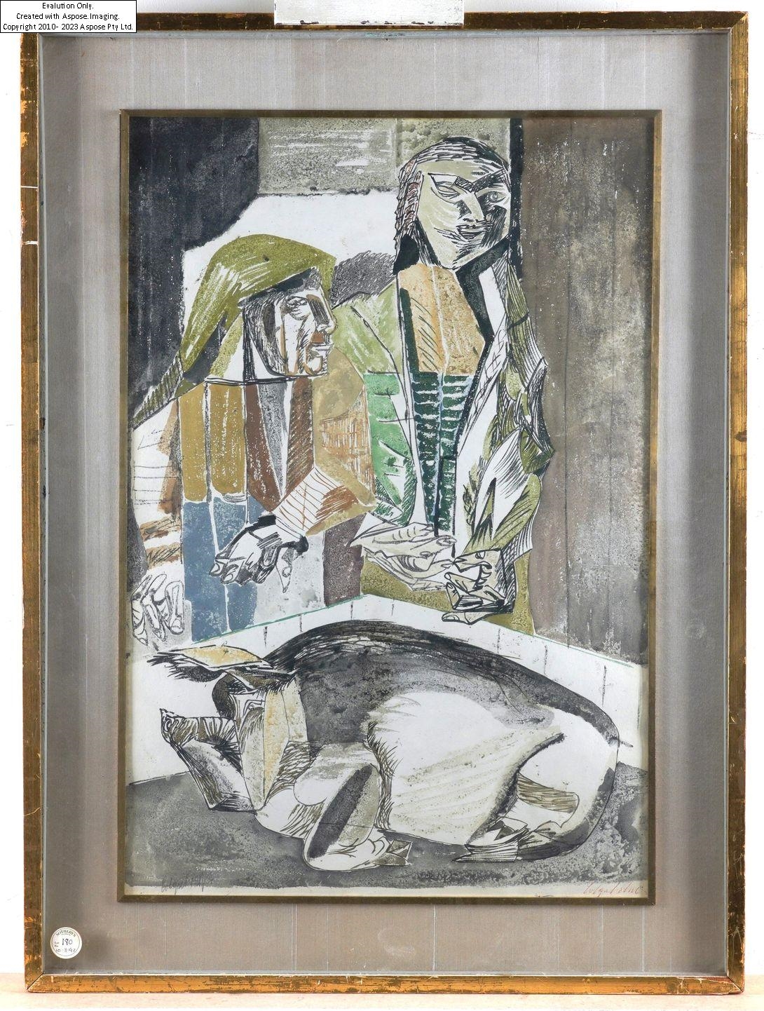 Artwork by Robert Colquhoun, The Swineherds, Made of watercolour