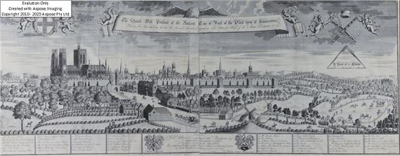 The South west Prospect of the Ancient City of York by Benjamin Cole, 1731
