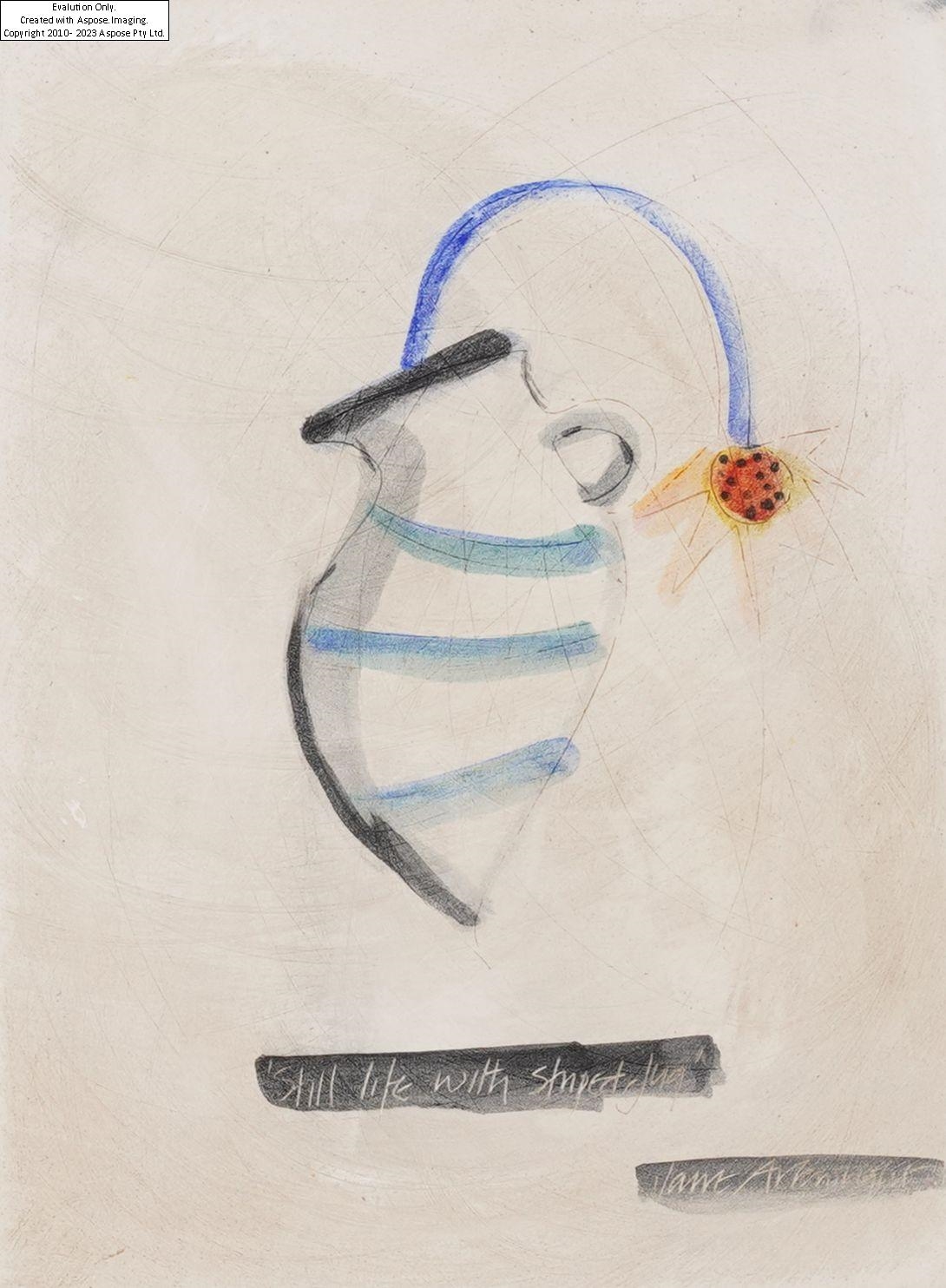 Jane Arkwright | Still life with striped jug | MutualArt