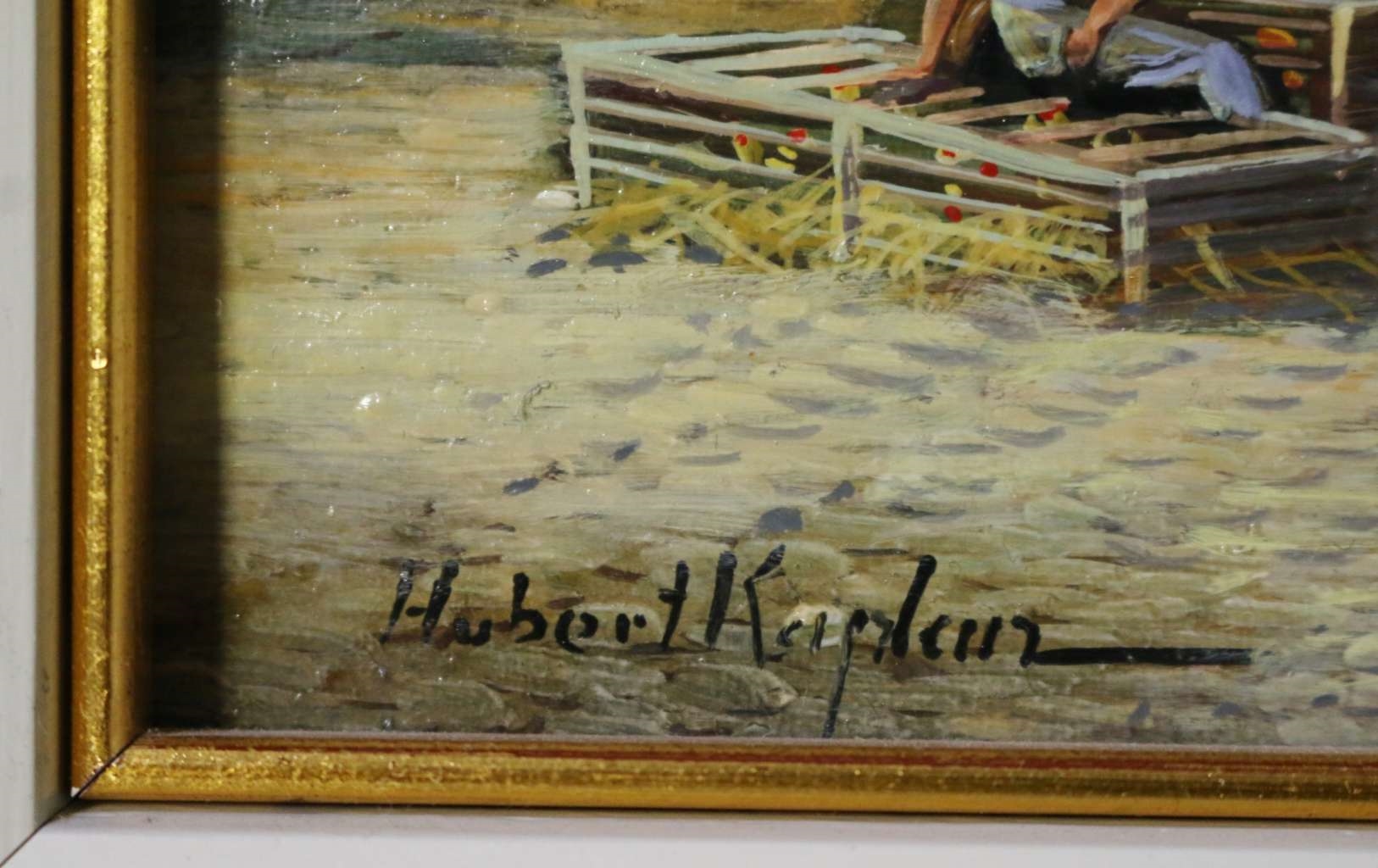 Artwork by Hubert Kaplan, Bauernmarkt am Tegernsee, Made of oil on wood