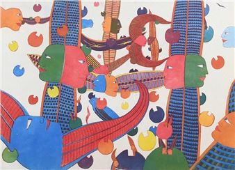 COLORFUL MID-CENTURY ETCHING BY PHILIP FIELD - Philp Field