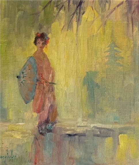 JAMES ECCLES JAPANESE GIRL W/ PARASOL - James Eccles