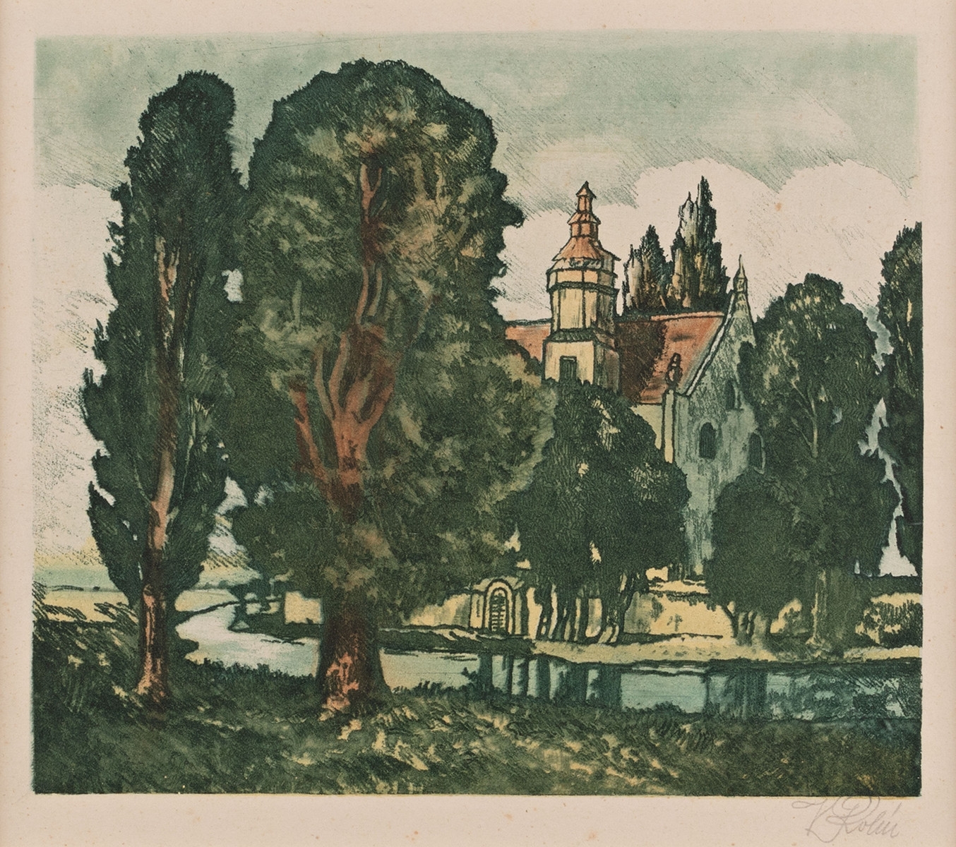Viktor Rolín | Krajina se zámečkem | MutualArt