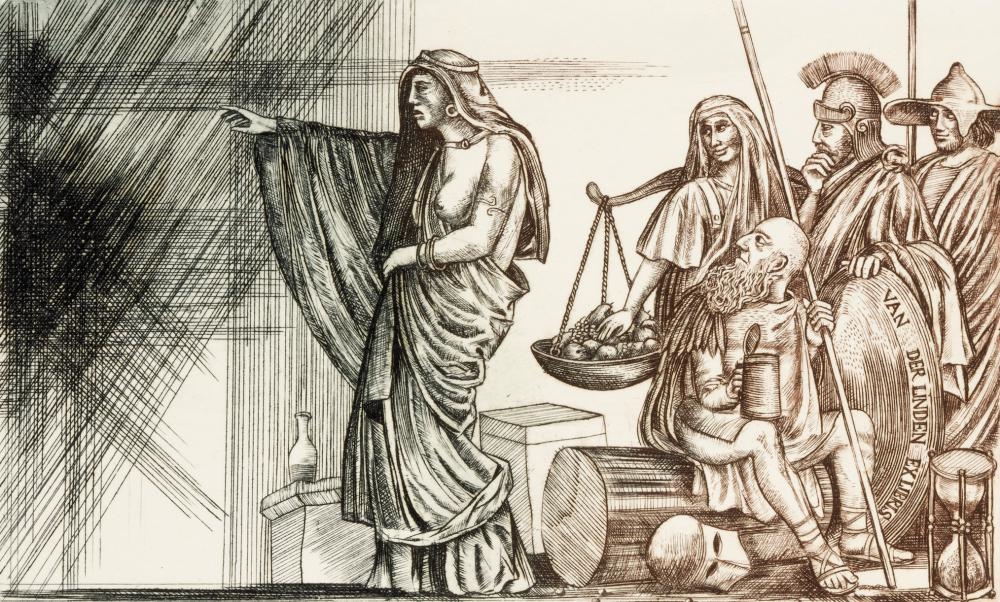 Artwork by Zoltán Vén, Cassandra, Made of etching on rag paper