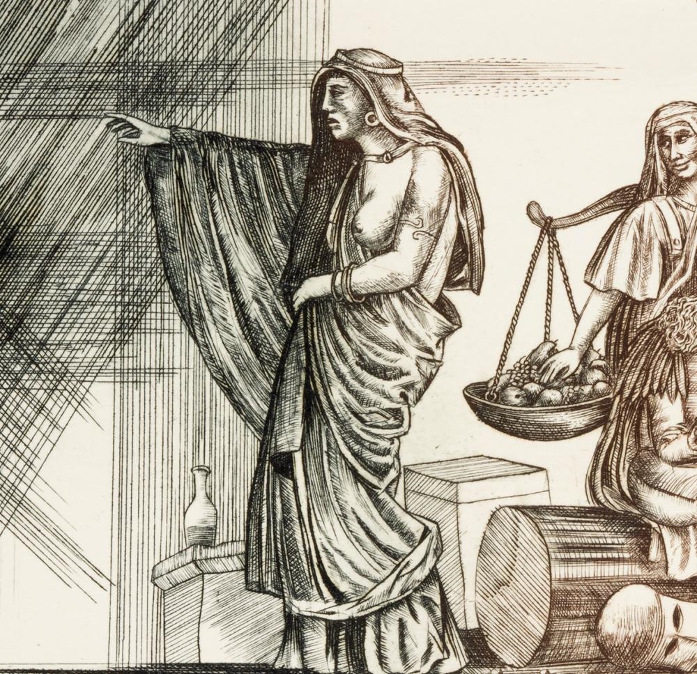 Artwork by Zoltán Vén, Cassandra, Made of etching on rag paper