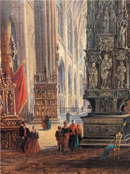 Interior of a Church by Felice Auguste Rezia, 1883