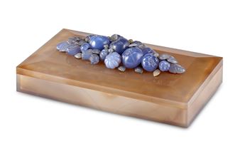 A semiprecious stone box. Signature engraved on the side. 1940 circa - Alfredo Ravasco