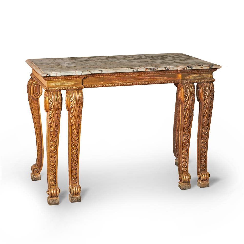 William Kent | A CARVED GILTWOOD AND BRECHE VIOLETTE MARBLE TOPPED ...