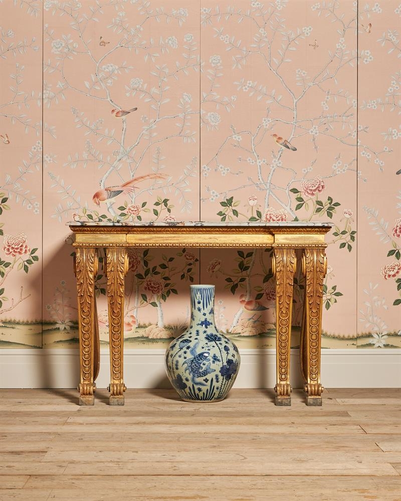 William Kent | A CARVED GILTWOOD AND BRECHE VIOLETTE MARBLE TOPPED ...