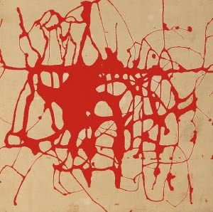 Artwork by Kate Millett, Drawing (vermilion, Made of paint on paper