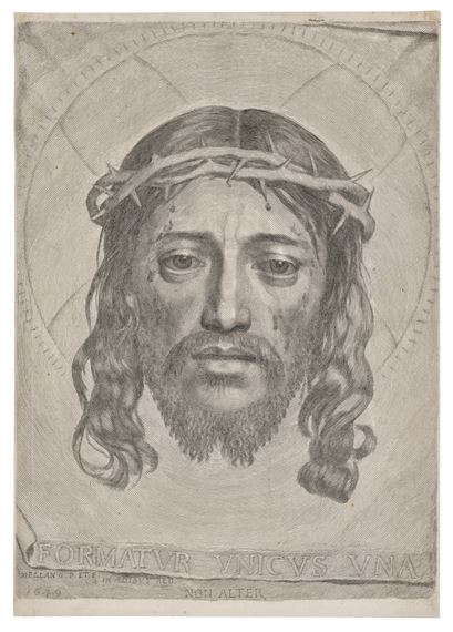 La Sainte Face, or: The Veil of Saint Veronica by Claude Mellan, 1649