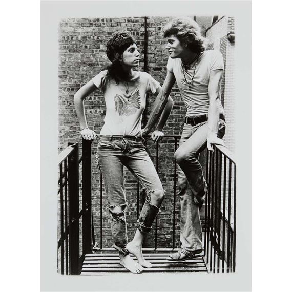 PATTI & ROBERT FACING OFF - 1971 by Gerard Malanga