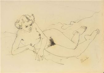 Charcoal Signed lower right - Éliane Bonabel