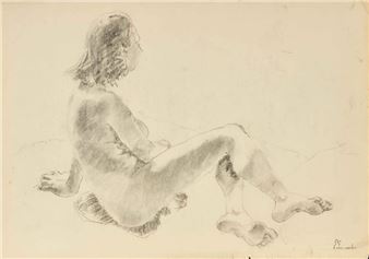 Charcoal Signed lower right - Éliane Bonabel