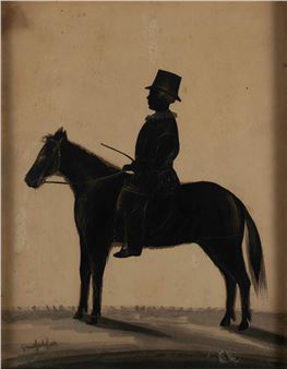 Silhouette portrait of a boy on horseback - Samuel Metford