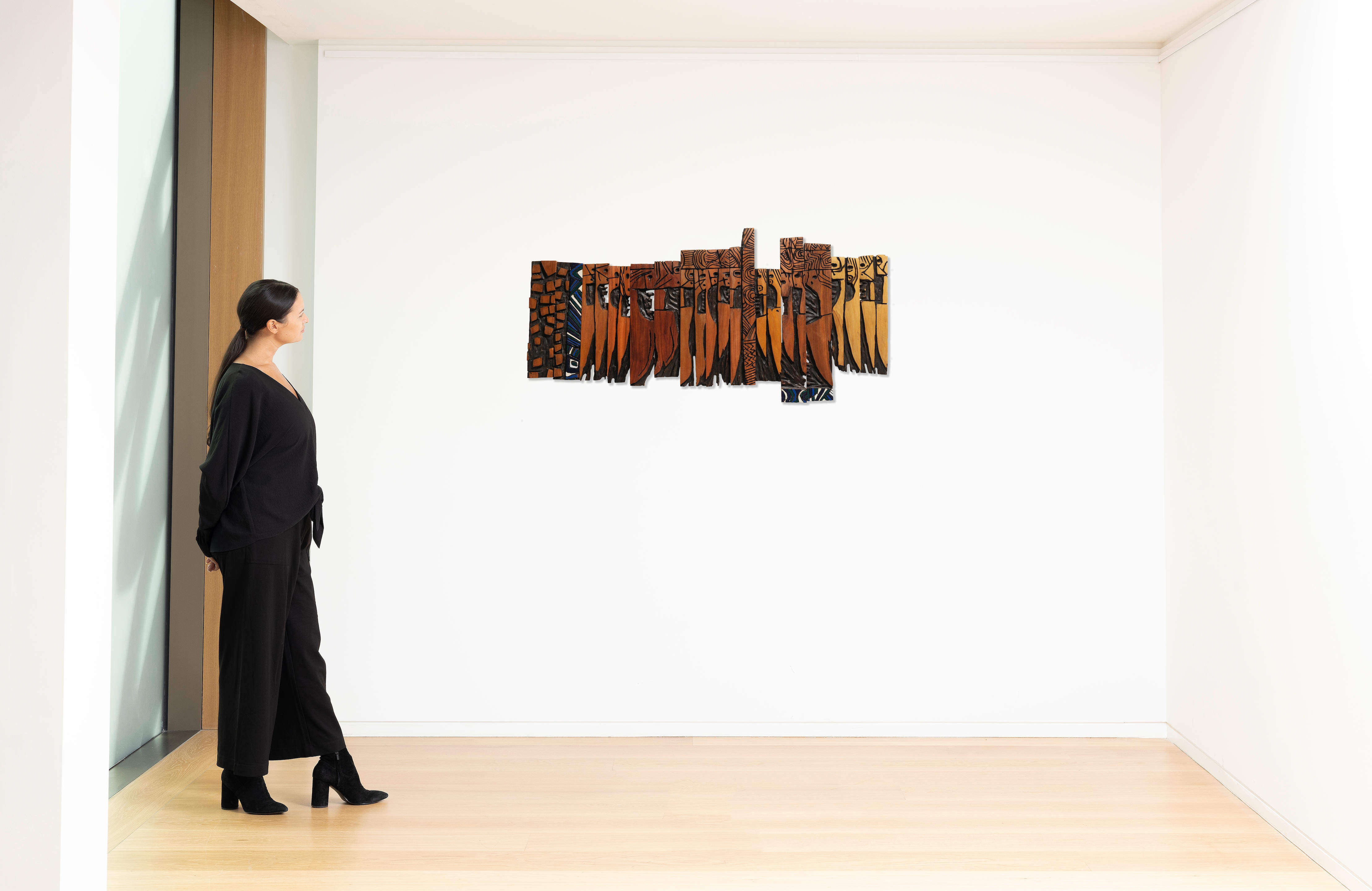 Artwork by El Anatsui, Knives III, 1991, Made of painted wood panels