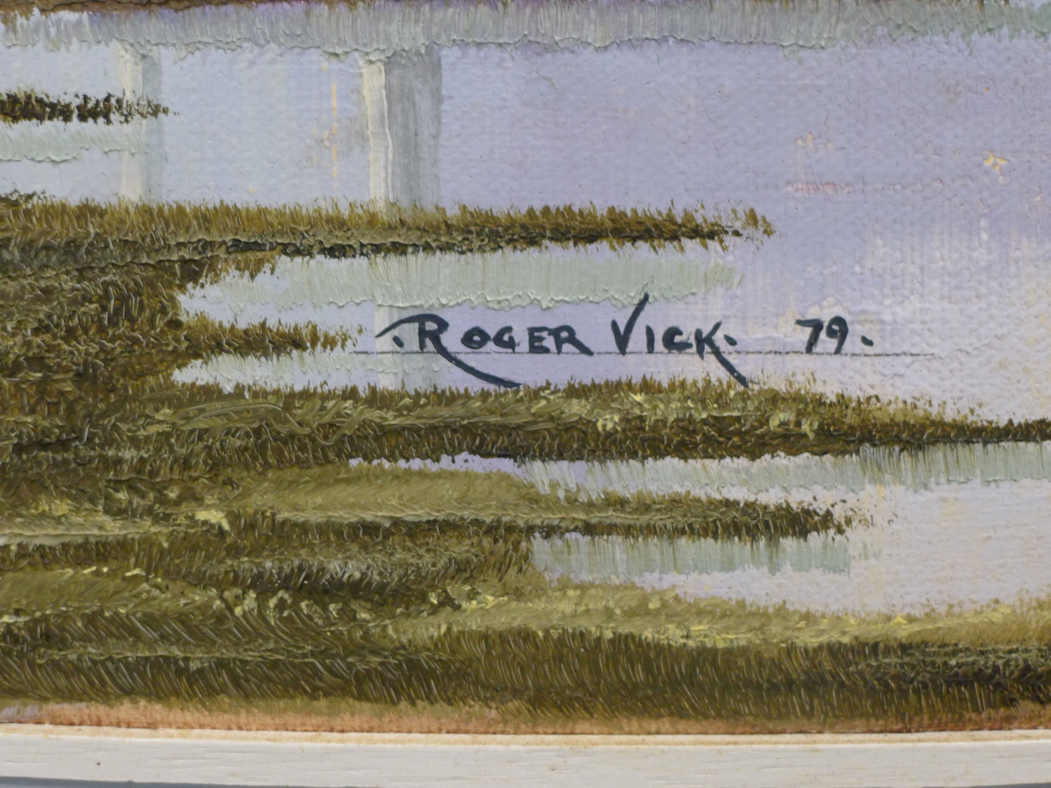 Artwork by Roger Vick, Skein of Brents Over the Flood, Made of oil on canvas