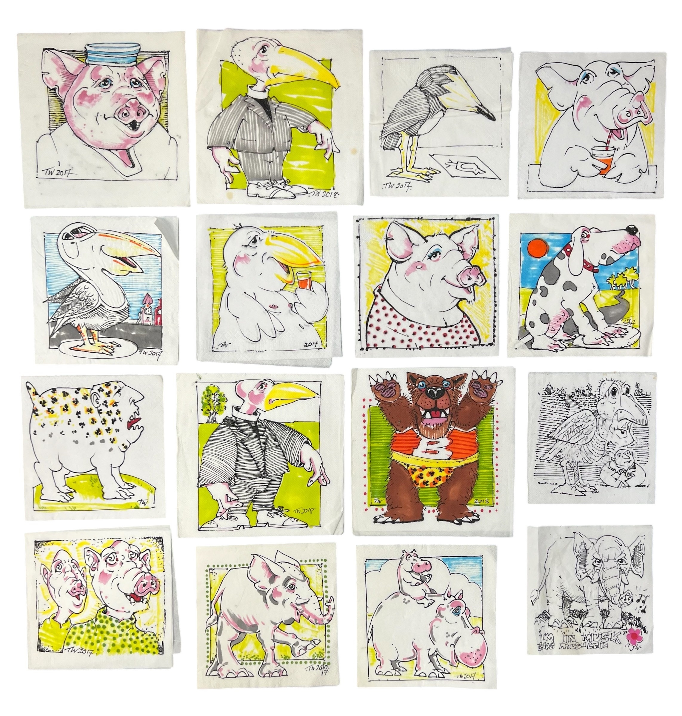 Terry Webster | Animal Napkins | MutualArt