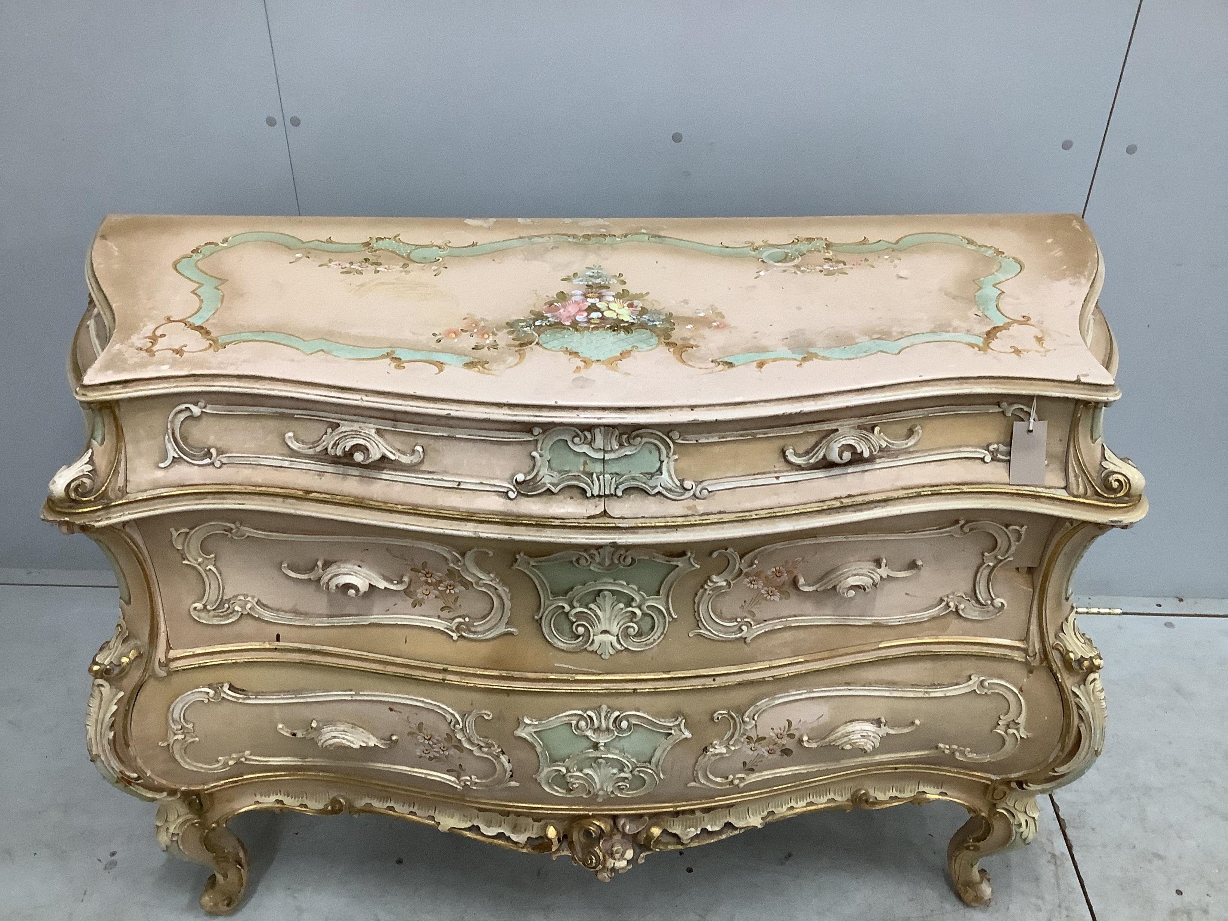 RoCoCo | A French Rococo style painted bombe commode | MutualArt